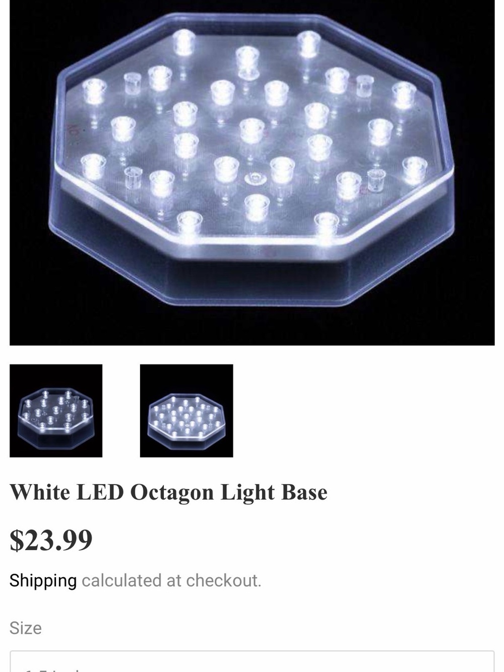 White LED Octagon Light Base